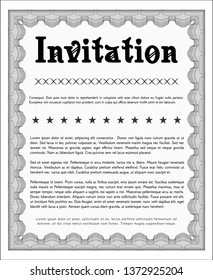 Grey Formal invitation template. Money Pattern design. With complex background. Vector illustration. 
