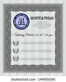 Grey Formal invitation template. Money design. Customizable, Easy to edit and change colors. Easy to print. 
