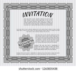 Grey Formal invitation template. Perfect design. With linear background. Customizable, Easy to edit and change colors. 