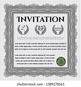 Grey Formal invitation template. Perfect design. Detailed. Easy to print. 