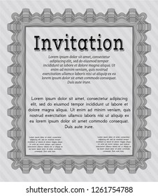 Grey Formal invitation template. Printer friendly. Customizable, Easy to edit and change colors. Sophisticated design. 
