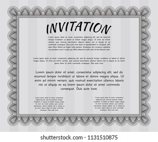 Grey Formal invitation template. With quality background. Customizable, Easy to edit and change colors. Retro design. 