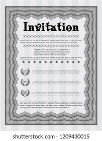 Grey Formal invitation template. With quality background. Customizable, Easy to edit and change colors. Sophisticated design. 
