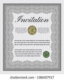 Grey Formal invitation template. Retro design. Easy to print. Customizable, Easy to edit and change colors. 