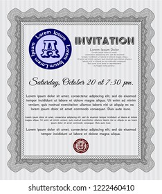 Grey Formal invitation template. Superior design. Customizable, Easy to edit and change colors. Complex background. 