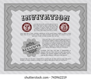 Grey Formal invitation template. Superior design. With background. Customizable, Easy to edit and change colors. 