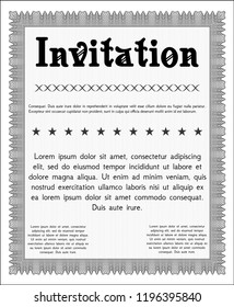 Grey Formal invitation template. Vector illustration. With quality background. Lovely design. 