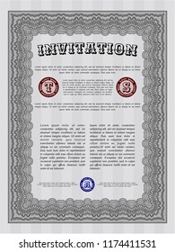 Grey Formal invitation. Vector illustration. With background. Good design. 