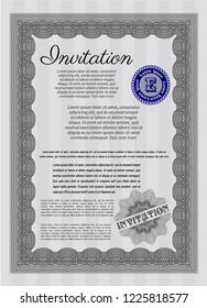 Grey Formal invitation. Vector illustration. With quality background. Superior design. 