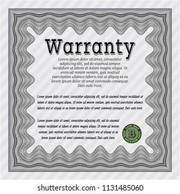 Grey Formal Warranty Certificate template. With background. Money design. Detailed. 