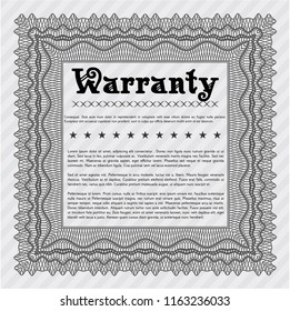 Grey Formal Warranty Certificate template. With guilloche pattern and background. Customizable, Easy to edit and change colors. Cordial design. 