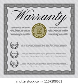 Grey Formal Warranty Certificate template. Cordial design. With complex linear background. Customizable, Easy to edit and change colors. 