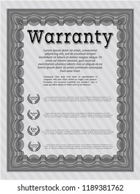 Grey Formal Warranty Certificate template. Beauty design. Vector illustration. With complex background. 