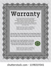 Grey Formal Warranty Certificate template. With guilloche pattern and background. Vector illustration. Money Pattern. 