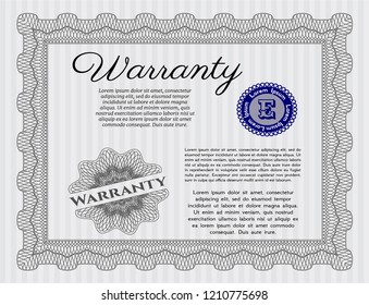 Grey Formal Warranty Certificate template. Money Pattern design. Customizable, Easy to edit and change colors. Easy to print. 