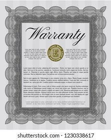 Grey Formal Warranty Certificate template. Good design. With background. Customizable, Easy to edit and change colors. 