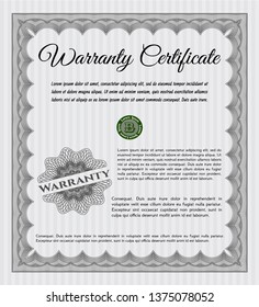 Grey Formal Warranty Certificate template. Money Pattern design. Customizable, Easy to edit and change colors. With quality background. 