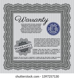 Grey Formal Warranty Certificate template. With complex background. Detailed. Retro design. 