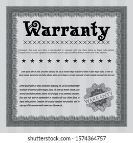 Grey Formal Warranty Certificate template. Good design. Detailed. Easy to print. 