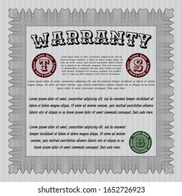 Grey Formal Warranty Certificate template. Complex background. Customizable, Easy to edit and change colors. Sophisticated design. 
