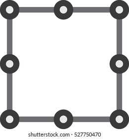 Grey frame with circles on the edges