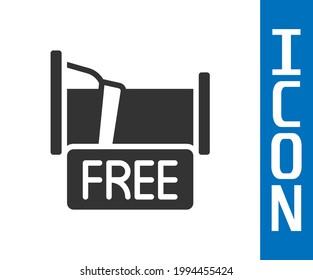 Grey Free overnight stay house icon isolated on white background.  Vector