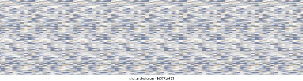 Grey french linen vector broken wave stripe border texture seamless pattern. Brush stroke grunge abstract banner background. Country farmhouse style textile. Irregular distressed wavy striped trim