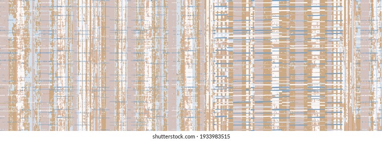 Ropa griega de lino franco vector textura de rayas rotas patrón sin fisuras. Pincel derrame el fondo abstracto ornamental. Tejido de estilo casa de campo. Marca de rayas angustiada irregular a lo largo de la impresión.