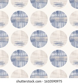 Grey french linen vector polka dot texture seamless pattern. Brush stroke grunge shappy chic abstract background. Country farmhouse style textile. Irregular distressed dotty spot mark allover print.