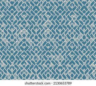 Grey French Linen Vector Texture Seamless Border Pattern. Brush Stroke Grunge Woven Abstract Banner Blue Background. Monochrome Basket Weave Herringbone Graphic Motif. Seamless Pattern.