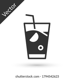 Grey Fresh smoothie icon isolated on white background. Vector