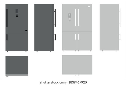 Grey Fridge, Double Door Fridge.