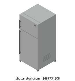 Grey fridge icon. Isometric of grey fridge vector icon for web design isolated on white background