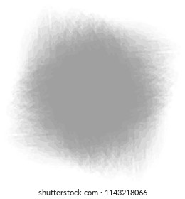 grey fringed watercolor splash stain background pattern on white background, vector illustration