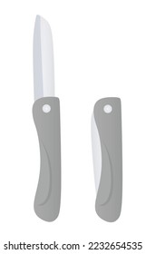 Grey fruit knife. vector illustration