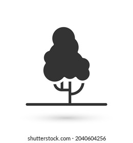 Grey Fruit tree icon isolated on white background. Agricultural plant. Organic farm product. Fruit garden. Gardening theme.  Vector