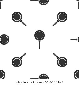 Grey Frying pan icon isolated seamless pattern on white background. Fry or roast food symbol.  Vector Illustration