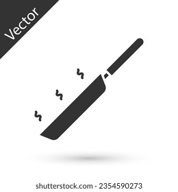 Grey Frying pan icon isolated on white background. Fry or roast food symbol.  Vector Illustration