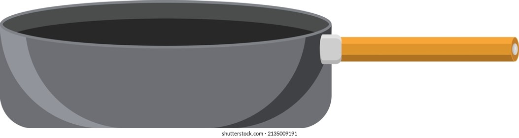 Cubeta de fritura gris, ilustración, vector sobre un fondo blanco.
