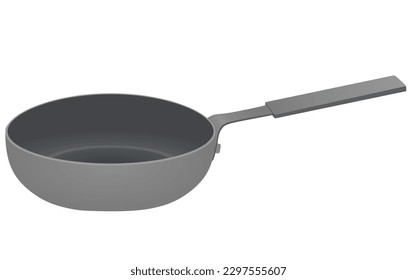 Grey frying pan. vector illustration