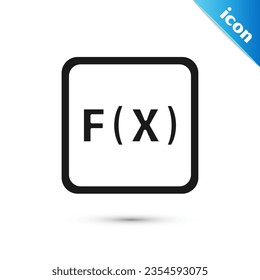 Grey Function mathematical symbol icon isolated on white background.  Vector Illustration