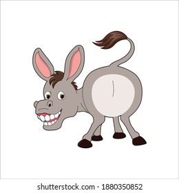 Grey funny donkey vector design