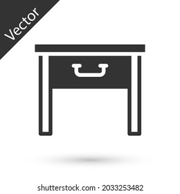 Grey Furniture nightstand icon isolated on white background.  Vector
