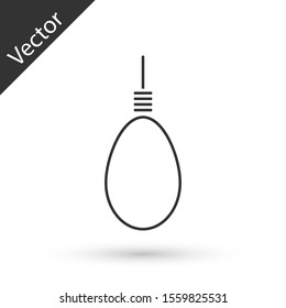 Grey Gallows rope loop hanging icon isolated on white background. Rope tied into noose. Suicide, hanging or lynching.  Vector Illustration