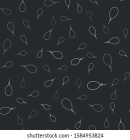 Grey Gallows rope loop hanging icon isolated seamless pattern on black background. Rope tied into noose. Suicide, hanging or lynching.  Vector Illustration
