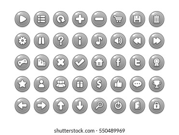 Grey Game Button Templates.
Pack of game button templates design.