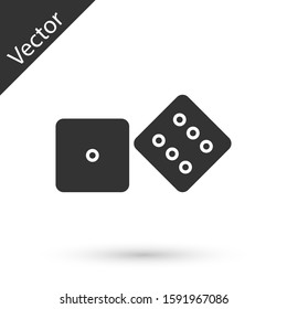 Grey Game dice icon isolated on white background. Casino gambling.  Vector Illustration