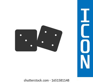 Icono de dados de Juego Grey aislado en fondo blanco. Juegos de casino.  Ilustración vectorial