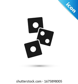 Icono de dados de Juego Grey aislado en fondo blanco. Juegos de casino.  Ilustración vectorial