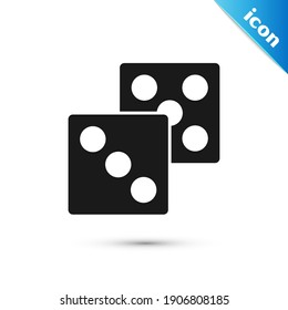 Grey Game dice icon isolated on white background. Casino gambling.  Vector